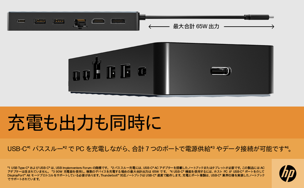 Amazon.co.jp: HP ユニバーサル USB-C マルチポートハブ 【最大