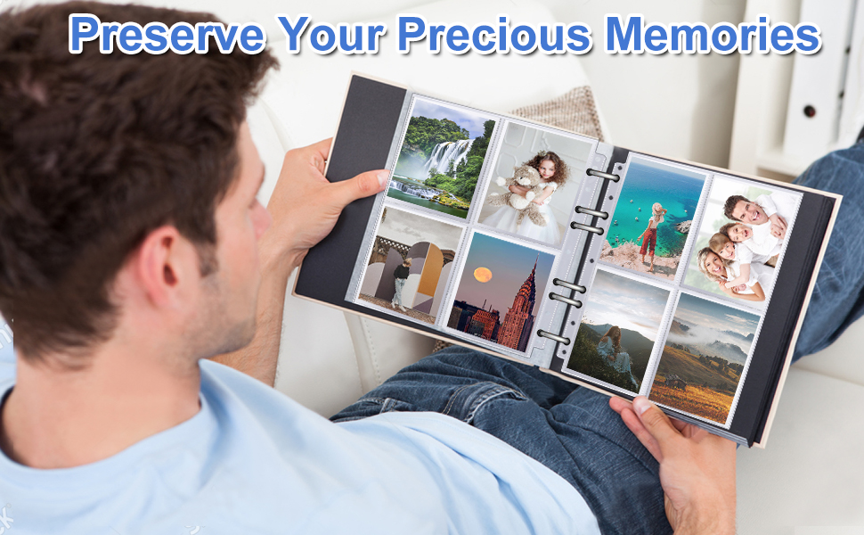 AOPULE 100 Pack Photo Album Refill Pages 4x6",A4 Size 11 Hole Photo Binder Page Refills Ultra