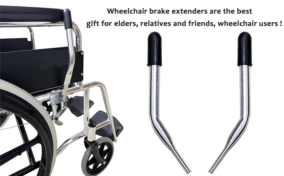 Wheelchair Brake Handle Extenders for 5/8" Tips Upgrade