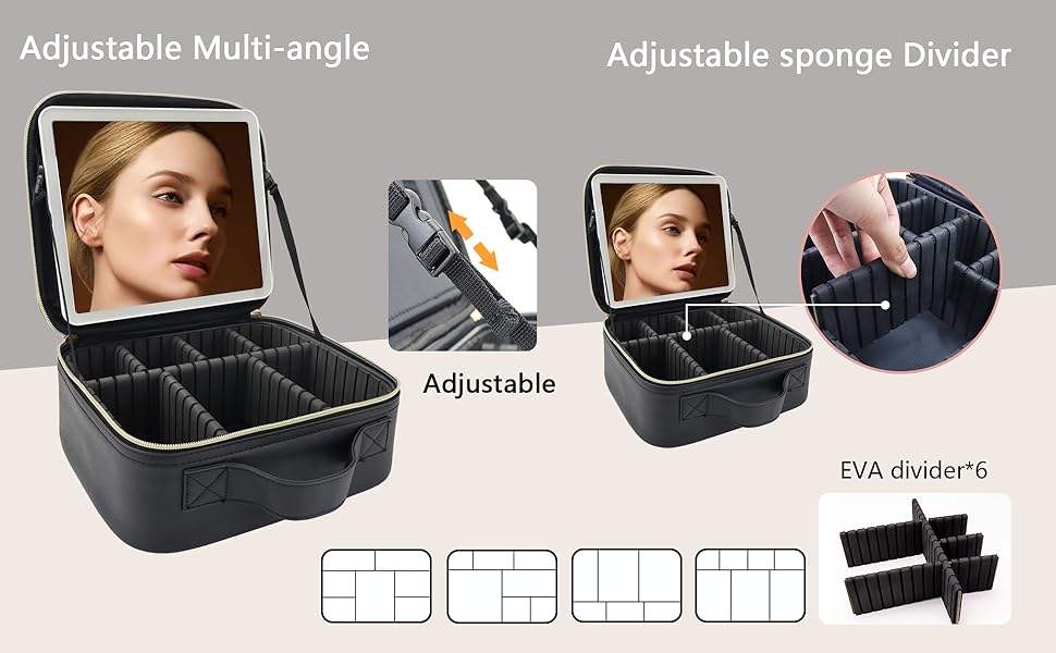 makeup case with lighted mirror