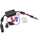Bingfu Universal Car Stereo FM Radio Antenna Signal Booster Amplifier Amp,12V Power Supply DIN Pl...