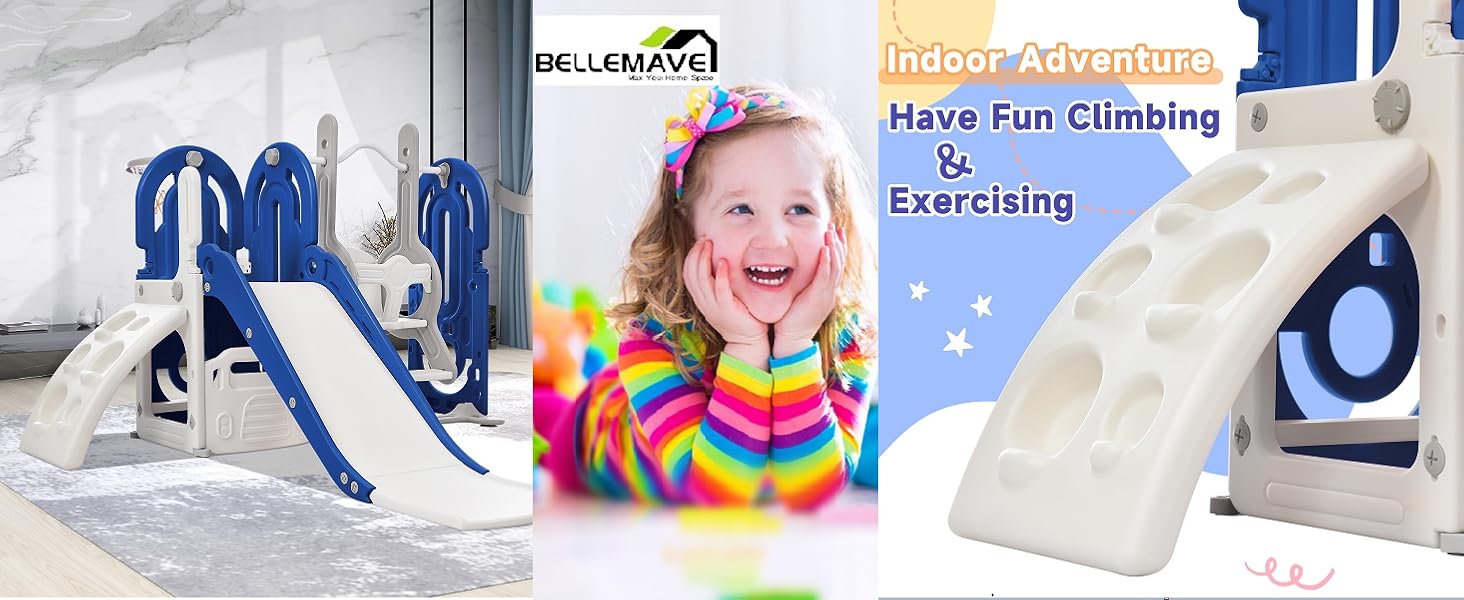 Toddler Swing and Slide Set 5 in 1 Kids Climber Slide