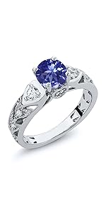 GEM STONE KING天然石タンザナイト1.35カラット シルバーリング Amazon | [Gem Stone King] 1.5カラット 天然石 タンザナイト