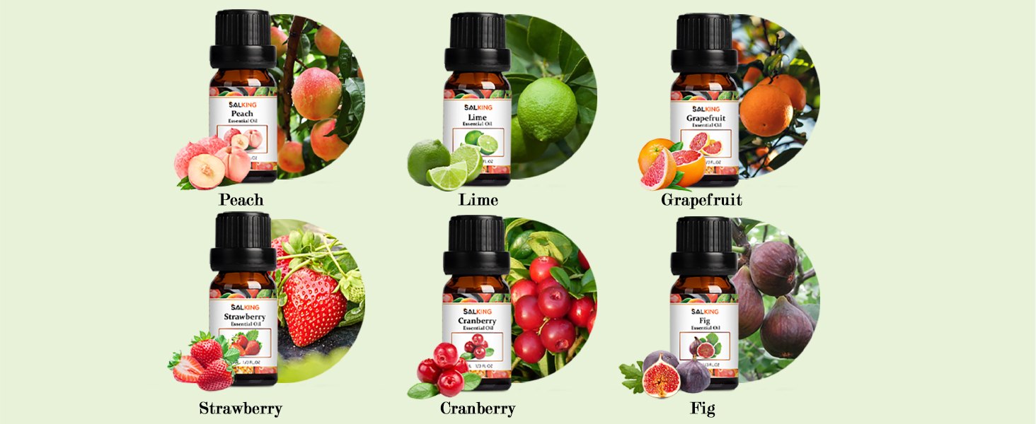 SALKING Fruit Fragrance Oils Essential Oils Gift Set, 12 * 10ML Diffuser Essential Oil Set for