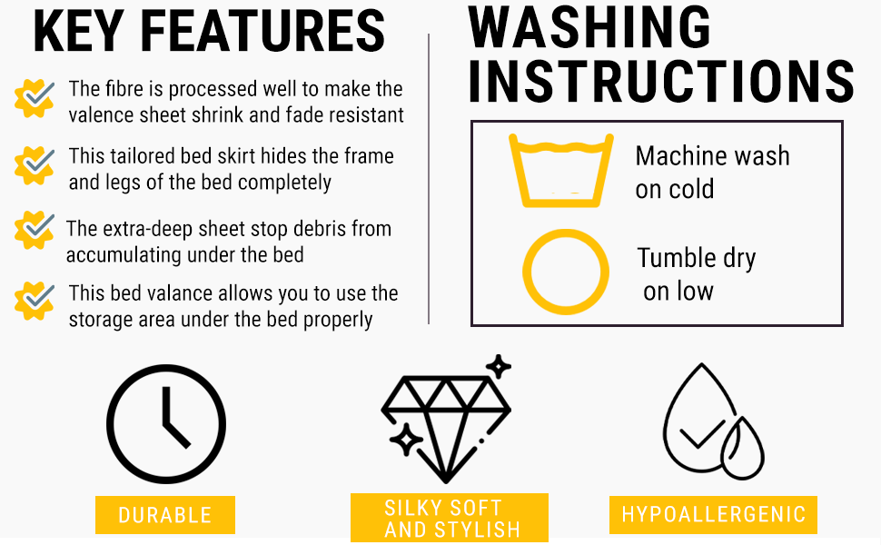 Rohi King Size Base Valance Sheet Extra Deep 16” Skirt Valance Sheet