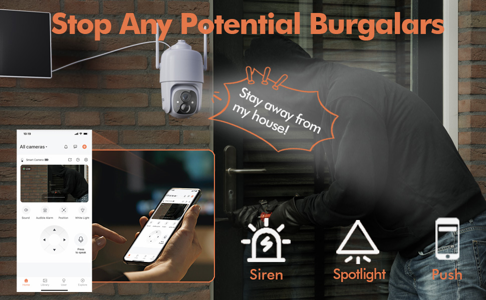Dzees Solar Security Cameras Wireless Outdoor, 2K Battery Powered