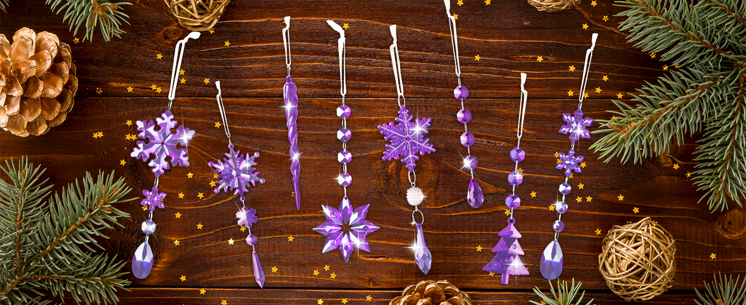 Christmas crystal pendant set of 22