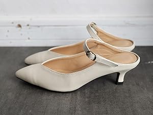 ゆー　Tod’s ホワイトレザー ミュール 約5cmヒールサイズ25センチ ゆー Tod's ホワイトレザー ミュール 約5cmヒールサイズ25センチ