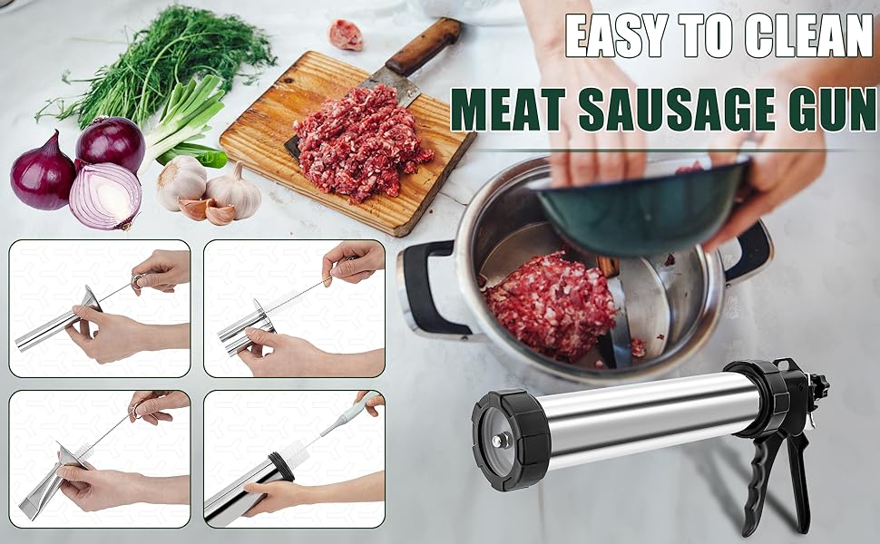 Beef Jerky Gun, Sausage Maker Gun, 2 Lb Large Capacity Meat
