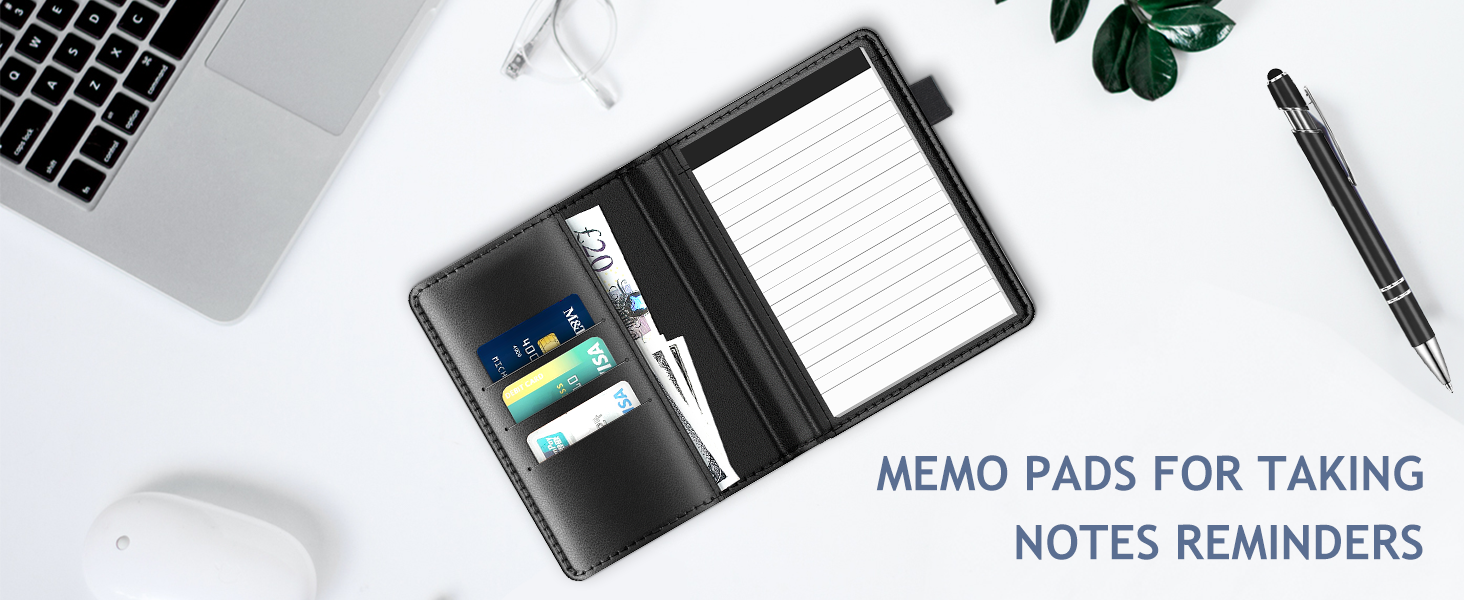 Small Notepad 4x6 Inch Holder Set 8 Pcs Notepads Pen Holder with 30