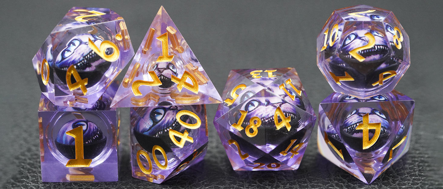 DND Dice Set Dungeons and Dragons Dice, 7 Piece Liquid Core