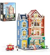 Lumibricks Toy-Store Lighting Building-Bricks Set – City Town Modular Townhouse Toy Shop Dollhous...