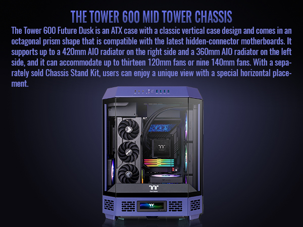 PCケース(自作PC用) Thermaltake The Tower 600  Edition Amazon.com: Thermaltake Tower 600 Hydrangea Blue Mid-Tower