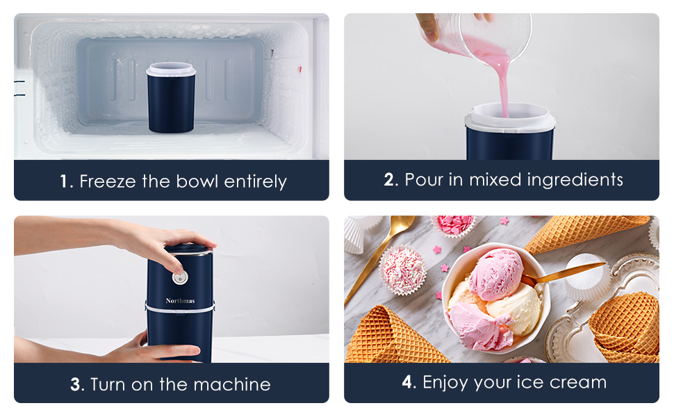 Northmas Ice Cream Maker Machine for Gelato, Sorbet, Frozen