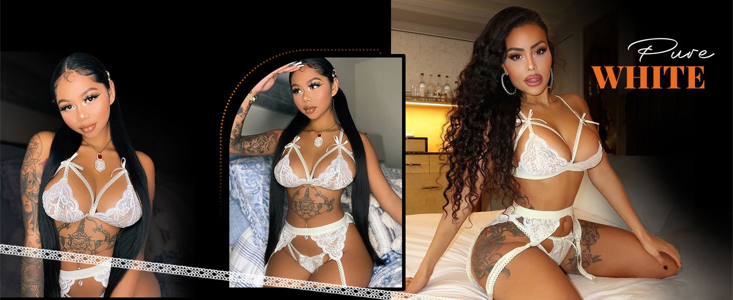 White Lingerie Bodysuit Set