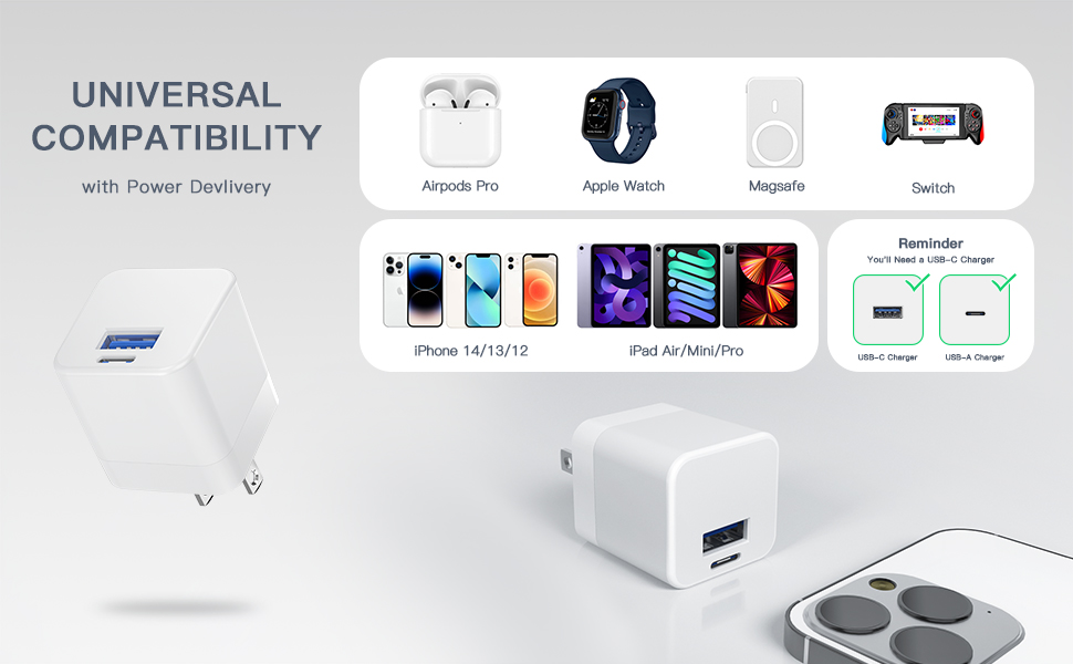 USB C Charger, Apple Watch Charger, Upgraded PD Dual Port