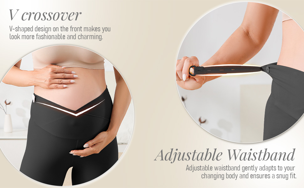 These maternity activewear with latest V-shaped design fits your body contours perfectly.