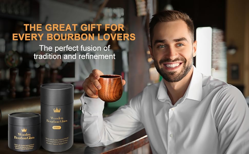 Charred Wooden Bourbon Drinking Glass, Whiskey Tumbler, Bourbon Gifts for Men