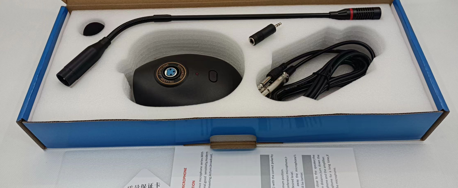 Wired gooseneck microphone with 3.5mm adapter, sensitive pickup, strong anti-interference ability.
