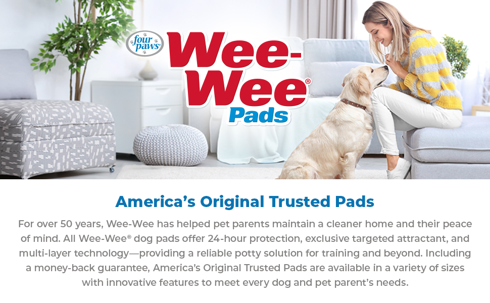 WeeWee Puppy Training Pee Pads 6Count 28" x 34" XLarge Size Pads for Dogs Pet