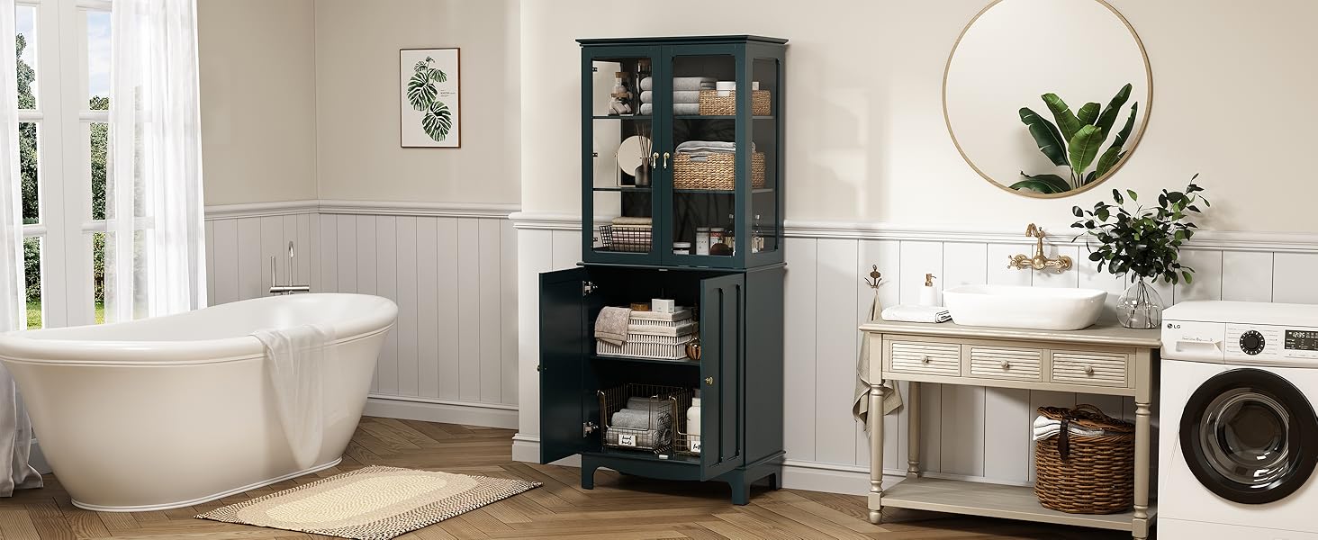 tall bathroom storage cabinet