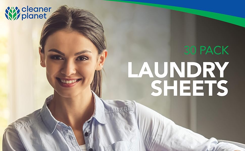 30pk Laundry Detergent Sheets 60 Loads Fresh Linen Scent Eco Washing