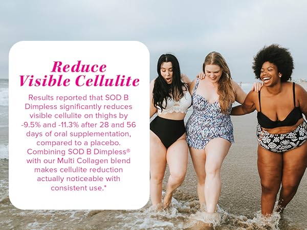 Reduce Visible Cellulite, group of plus sized women in bathing suits on the beach