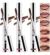 Wugbc Peel Off Lip Liner Stain 3 Colors, Lip Stain Peel Off Long Lasting Brown Lip Liner Set Matt...