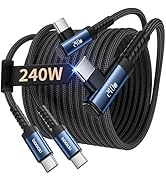 USB C Cable 240W [2-Pack 10ft],Right Angle Fast Charging Cord PD3.1 Type C Cable Fast Charge for ...