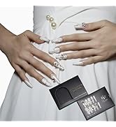 COOLYOUNG Coffin Press On Nails, Butterfly Nails, Cute Nails, 'Dream Angels', Handmade and Reusab...