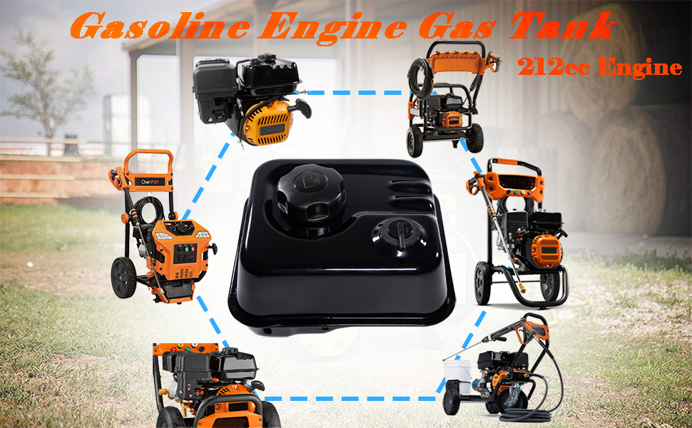 JMCHstore Gas Fuel Tank w/Roll Over Valve for Generac 212cc