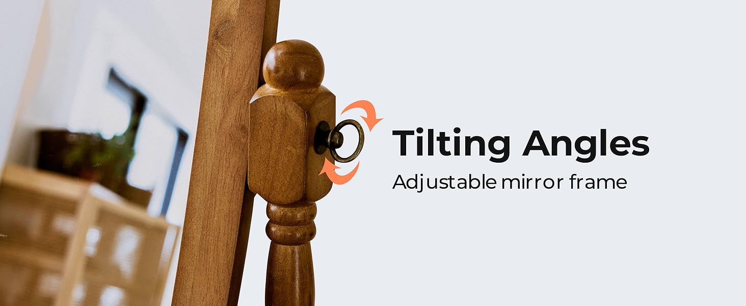 ashley antique full length oval arched tilting vanity bedroom standing wood wooden dressing mirror 