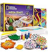 NATIONAL GEOGRAPHIC Mega Arts and Crafts Kit for Kids – Mosaic Kit, Marbling Paint Kit & Air Dry ...