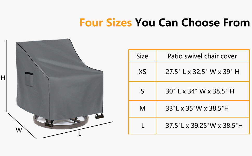 Dalema Outdoor Swivel Lounge Chair Cover 2 Pack,Heavy Duty