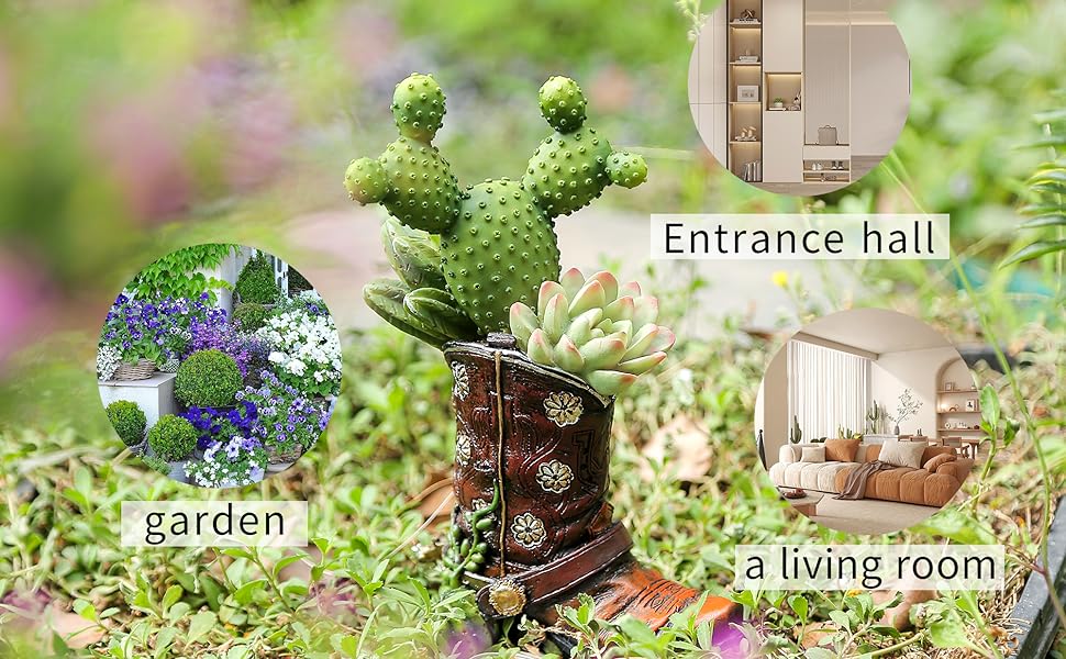 Both the garden, living room, and counter can be placed