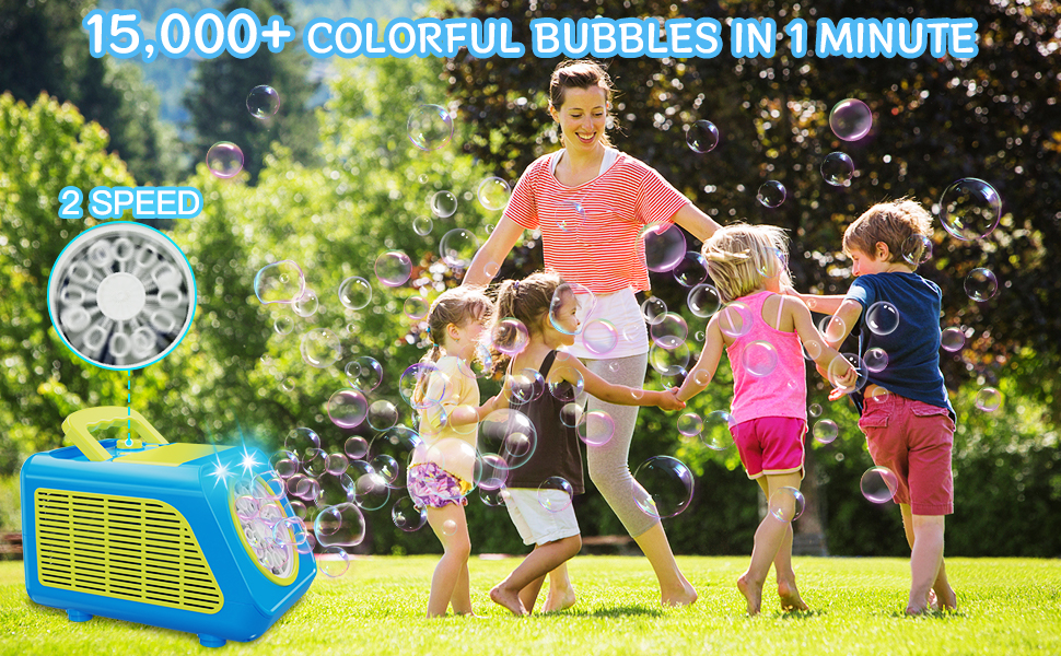 Airhive Bubble Machine, Portable Automatic Bubble Machine for kids, Upgraded LED Wedding Bubbles
