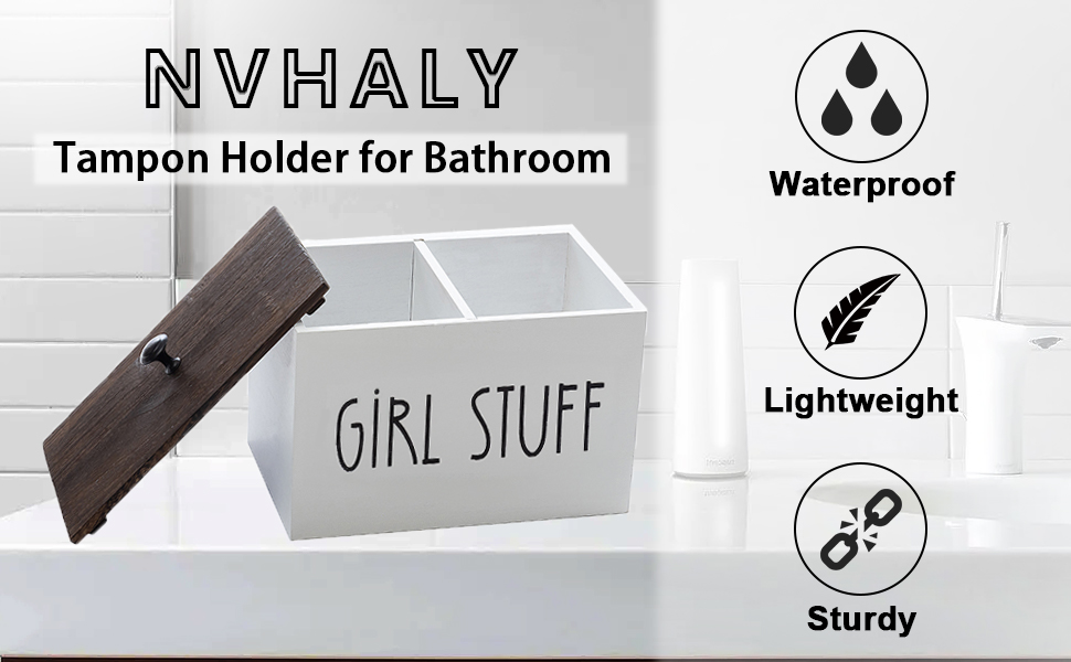 Tampon Holder for Bathroom, Farmhouse Pad Orgainzier