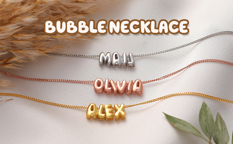 Bubble letter necklace