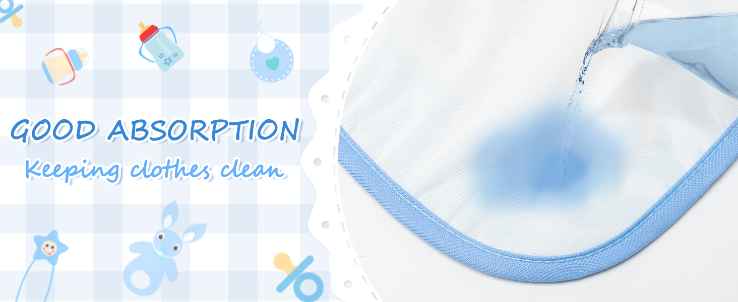 YA-Blue Baby Bibs 7P