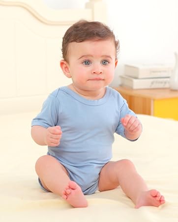 Jimonda Baby Bodysuits Rayon from Bamboo Short Sleeve Baby Boys Girls Rompers