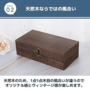 Amazon｜MaT store 木箱 小物入れ 蓋付き 箱 木製ボックス 木の