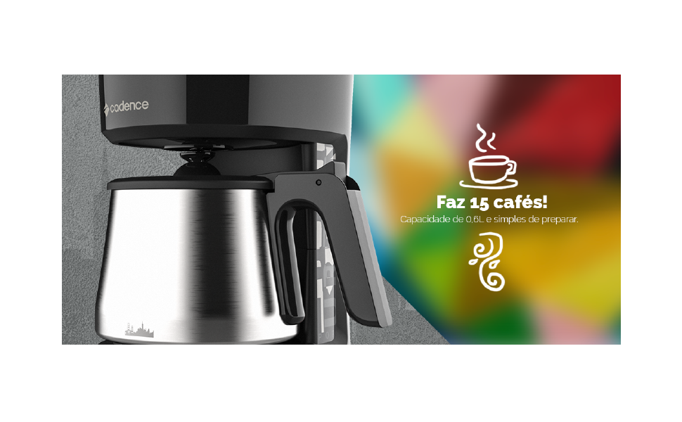   Passe o mouse para ampliar a imagem  Cafeteira Urban Pop Preto/Inox