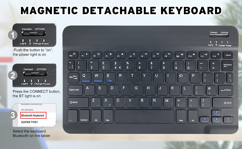 Samsung S6 Lite Case with Keyboard, Slim Smart Leather Case with S Pen