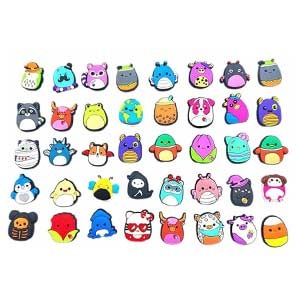 Brexter Pack of 40 Croc Charms and Beach Bag Accessories, Creative and Unique Design, Shoe Care Accessories, Crocs for Men, Women and Kids, Fun and Expressive 17 croc charms