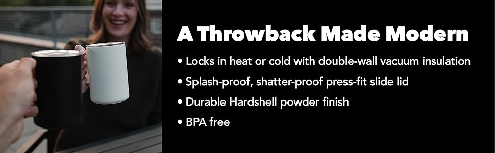 A Throwback Made Modern Locks in heat or cold with double-wall vacuum insulation