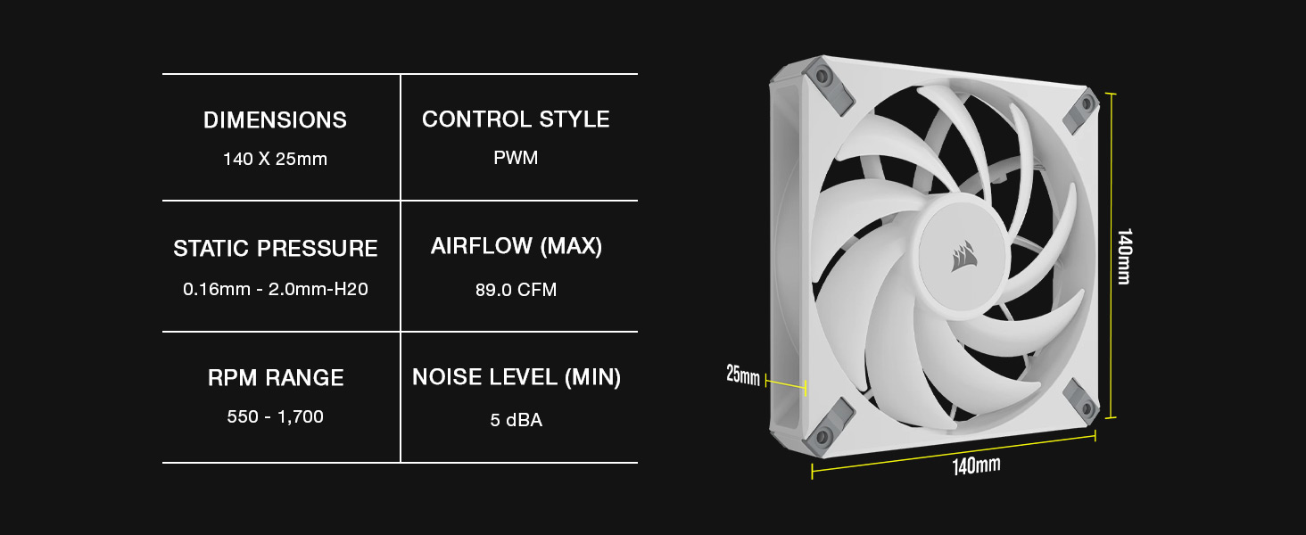 140mm fan, case fan, cooling fan, pc fan, RGB case fan, RGB pc fan