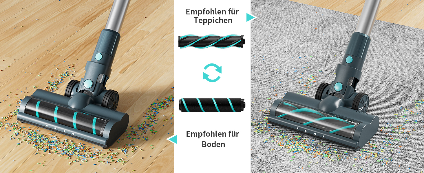 Amazon.de Belife Akku Staubsauger, 22Kpa Staubsauger Kabellos, 45 Minuten Laufzeit, 380W