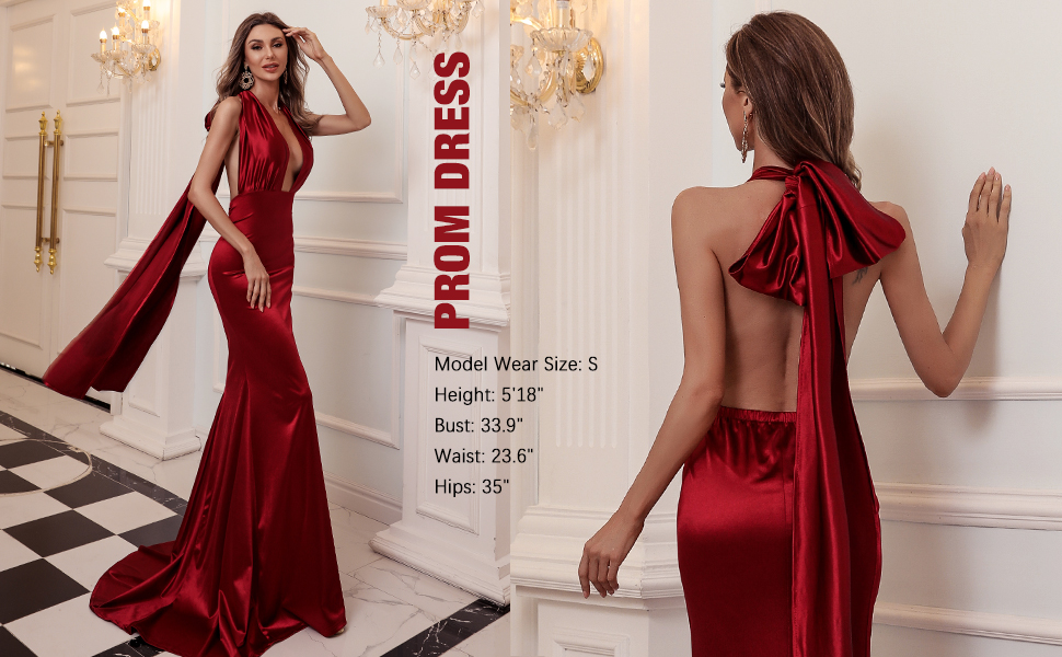 Sexy Plunging neck Evening Dress