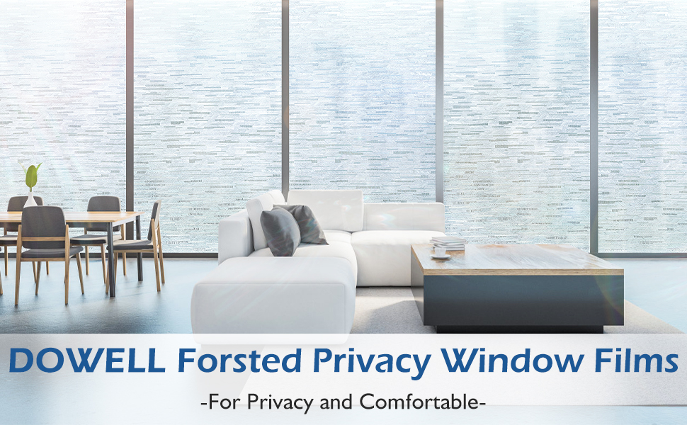 DOWELL Window Films for Privacy, Frosted Window Sticker Cover Non