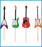 Guitar cupcake toppers